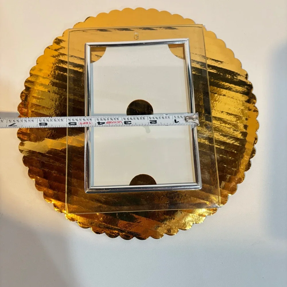 Mid Century Modern Beveled Glass Wall Mount Picture Frame Chrome Trim 4x6 5x7
